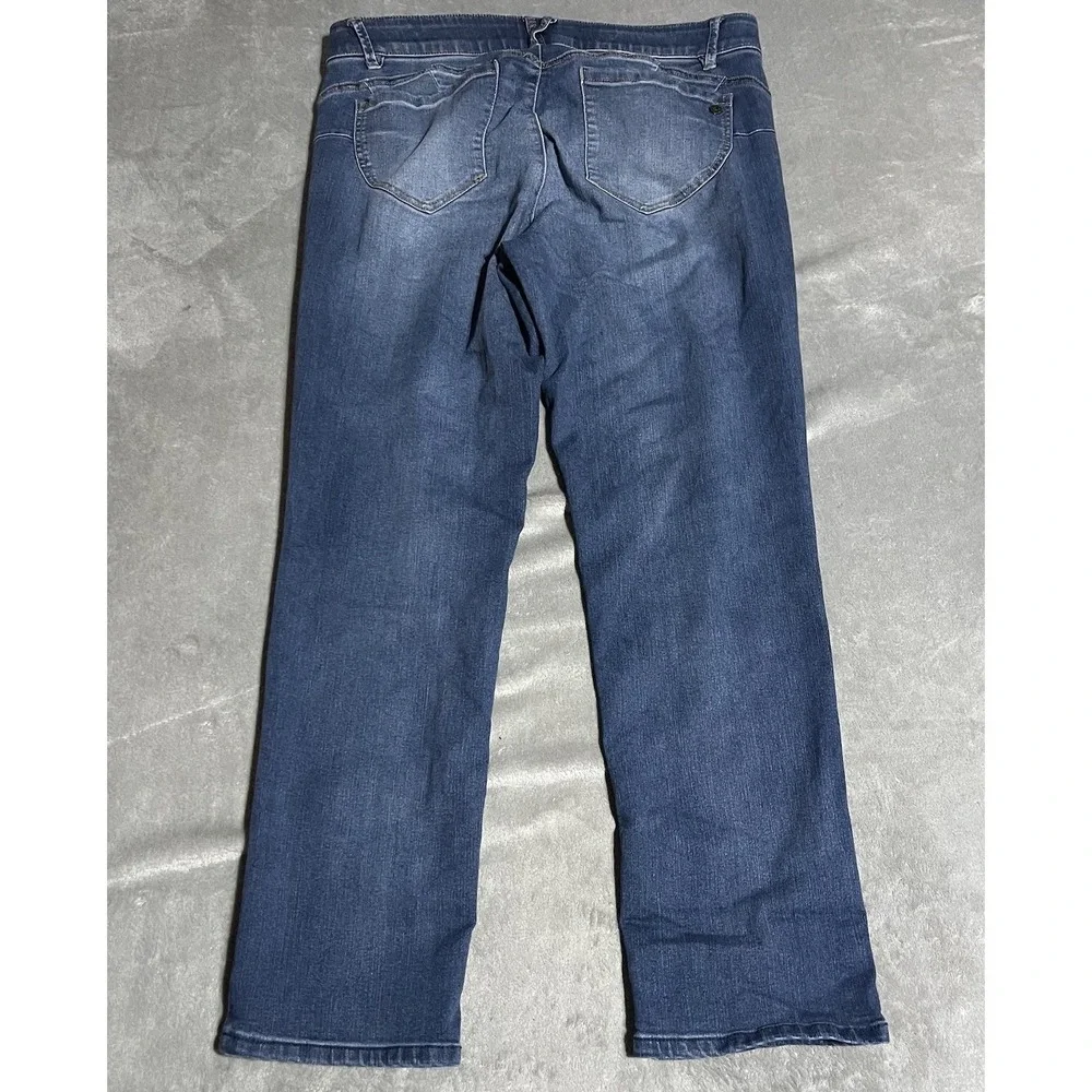 Democracy‎ Jeans Womens 16 Straight Leg Stretch Elastic Waist Blue Skinny
